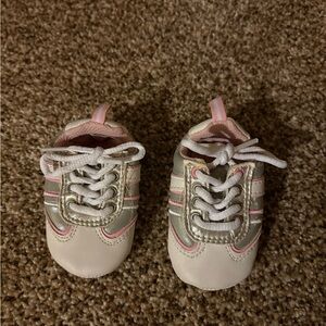 Stylish Pink and Silver Kids Shoes